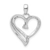 Lex & Lu 14k White Gold Diamond Heart Pendant LAL3603 - 4 - Lex & Lu