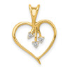 Lex & Lu 14k Yellow Gold AA Diamond Heart Pendant LAL3608 - Lex & Lu