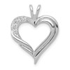 Lex & Lu 14k White Gold AA Diamond Heart Pendant LAL3624 - Lex & Lu