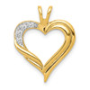 Lex & Lu 14k Yellow Gold AA Diamond Heart Pendant LAL3625 - Lex & Lu