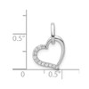 Lex & Lu 14k White Gold Diamond Heart Pendant LAL3631 - 4 - Lex & Lu