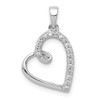 Lex & Lu 14k White Gold Diamond Heart Pendant LAL3634 - Lex & Lu