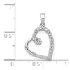 Lex & Lu 14k White Gold Diamond Heart Pendant LAL3634 - 4 - Lex & Lu