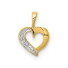 Lex & Lu 14k Yellow Gold Diamond Heart Pendant LAL3640 - Lex & Lu