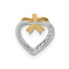 Lex & Lu 14k Yellow Gold Polished Diamond Heart w/bow Chain Slide Pendant - 3 - Lex & Lu