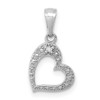 Lex & Lu 14k White Gold .01ct. Diamond Heart Pendant - Lex & Lu