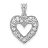 Lex & Lu 14k White Gold Diamond Heart Pendant LAL3646 - Lex & Lu