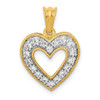 Lex & Lu 14k Yellow Gold Diamond Heart Pendant LAL3647 - Lex & Lu
