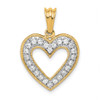 Lex & Lu 14k Yellow Gold Diamond Heart Pendant LAL3649 - Lex & Lu
