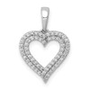 Lex & Lu 14k White Gold Diamond Heart Pendant LAL3652 - Lex & Lu