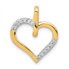 Lex & Lu 14k Yellow Gold Diamond Heart Pendant LAL3659 - Lex & Lu