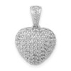 Lex & Lu 14k White Gold Diamond Puff Heart Pendant - Lex & Lu