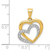 Lex & Lu 14k Yellow Gold Diamond Heart Pendant LAL3698 - 3 - Lex & Lu