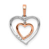 Lex & Lu 14kt White w/Rose Gold Heart Charm Diamond Heart Pendant - 3 - Lex & Lu