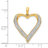 Lex & Lu 14k Yellow Gold w/Rhodium Diamond Heart Pendant LAL3705 - 4 - Lex & Lu