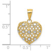 Lex & Lu 14k Yellow Gold w/Rhodium Diamond Heart Pendant LAL3707 - 4 - Lex & Lu