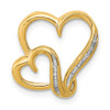 Lex & Lu 14k Yellow Gold Diamond Double Heart Slide Pendant LAL3709 - Lex & Lu