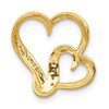 Lex & Lu 14k Yellow Gold Diamond Double Heart Slide Pendant LAL3709 - 3 - Lex & Lu