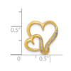 Lex & Lu 14k Yellow Gold Diamond Double Heart Slide Pendant LAL3709 - 4 - Lex & Lu