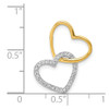 Lex & Lu 14k Two Tone Gold Diamond Double Heart Chain Slide - 4 - Lex & Lu