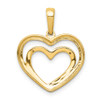 Lex & Lu 14k Yellow Gold Diamond & Rhodium Double Heart Pendant - 4 - Lex & Lu