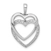 Lex & Lu 14k White Gold Diamond Double Heart Pendant - Lex & Lu