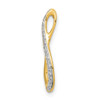 Lex & Lu 14k Yellow Gold & Rhodium Diamond Slide - 2 - Lex & Lu