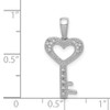 Lex & Lu 14k White Gold Diamond Heart Key Pendant LAL3737 - 4 - Lex & Lu