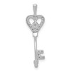 Lex & Lu 14k White Gold Diamond Heart Key Pendant LAL3738 - 3 - Lex & Lu