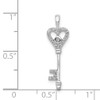 Lex & Lu 14k White Gold Diamond Heart Key Pendant LAL3738 - 4 - Lex & Lu