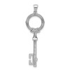 Lex & Lu 14k White Gold Diamond Key Pendant - 3 - Lex & Lu