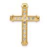 Lex & Lu 14k Yellow Gold AA Diamond Latin Cross Pendant LAL3760 - 4 - Lex & Lu