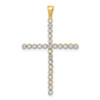 Lex & Lu 14k Yellow Gold w/Rhodium Diamond Cross Pendant - Lex & Lu
