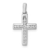 Lex & Lu 14k White Gold Diamond Latin Cross Pendant LAL3771 - Lex & Lu