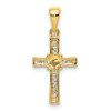 Lex & Lu 14k Yellow Gold w/Rhodium Diamond Latin Cross Pendant LAL3774 - 3 - Lex & Lu