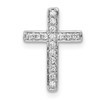 Lex & Lu 14k White Gold Diamond Cross Chain Slide Pendant LAL3781 - Lex & Lu