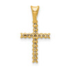 Lex & Lu 14k Yellow Gold w/Rhodium Diamond Latin Cross Pendant LAL3783 - 3 - Lex & Lu