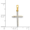 Lex & Lu 14k Yellow Gold Diamond Cross Pendant LAL3790 - 3 - Lex & Lu