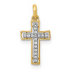 Lex & Lu 14k Yellow Gold Two-tone Diamond Cross Pendant - Lex & Lu