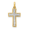 Lex & Lu 14k Yellow Gold Diamond Cross Pendant LAL3797 - Lex & Lu