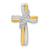 Lex & Lu 14k Yellow Gold w/Rhodium Diamond Accents Cross Pendant - Lex & Lu
