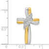 Lex & Lu 14k Yellow Gold w/Rhodium Diamond Accents Cross Pendant - 4 - Lex & Lu