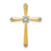 Lex & Lu 14k Yellow Gold w/Rhodium Diamond Accent Cross Pendant - Lex & Lu