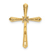 Lex & Lu 14k Yellow Gold w/Rhodium Diamond Accent Cross Pendant - 3 - Lex & Lu