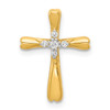 Lex & Lu 14k Yellow Gold Diamond Cross Pendant Slide Pendant LAL3842 - Lex & Lu