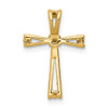 Lex & Lu 14k Yellow Gold AA Diamond Cross Pendant LAL3854 - 3 - Lex & Lu