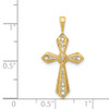 Lex & Lu 14k Yellow Gold AA Diamond Cross Pendant LAL3858 - 4 - Lex & Lu
