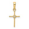 Lex & Lu 14k Yellow Gold Small AA Diamond Cross Pendant - Lex & Lu