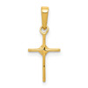 Lex & Lu 14k Yellow Gold Small AA Diamond Cross Pendant - 3 - Lex & Lu