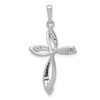 Lex & Lu 14k White Gold Diamond Cross Pendant LAL3883 - 3 - Lex & Lu